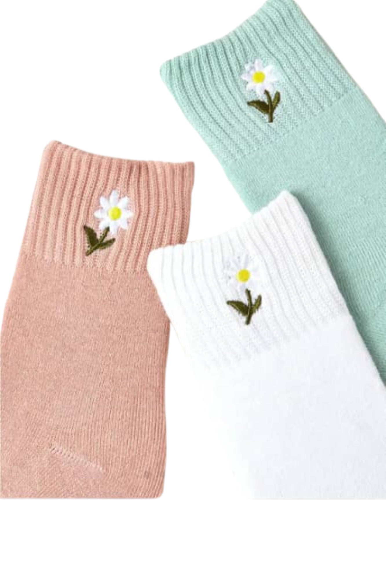 FLORAL ANKLE SOCKS MINT