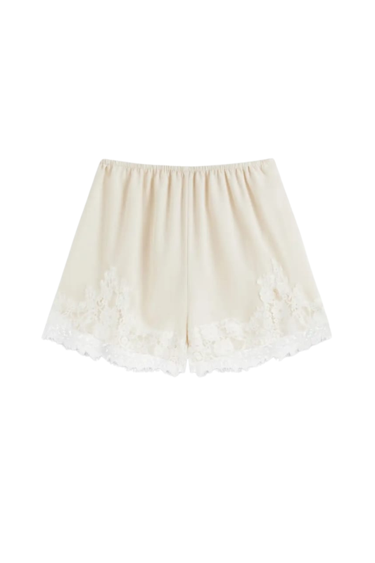 SATIN CHAMPAGNE SHORTS