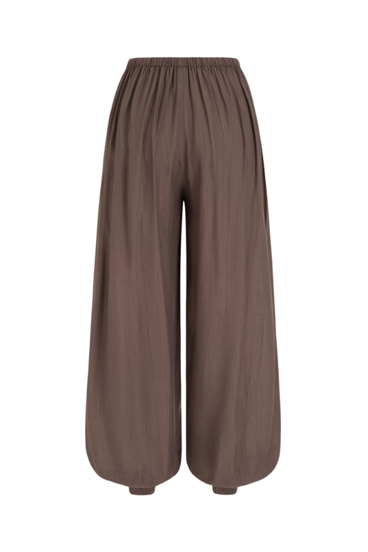 RUCHED COFFEE TROUSERS