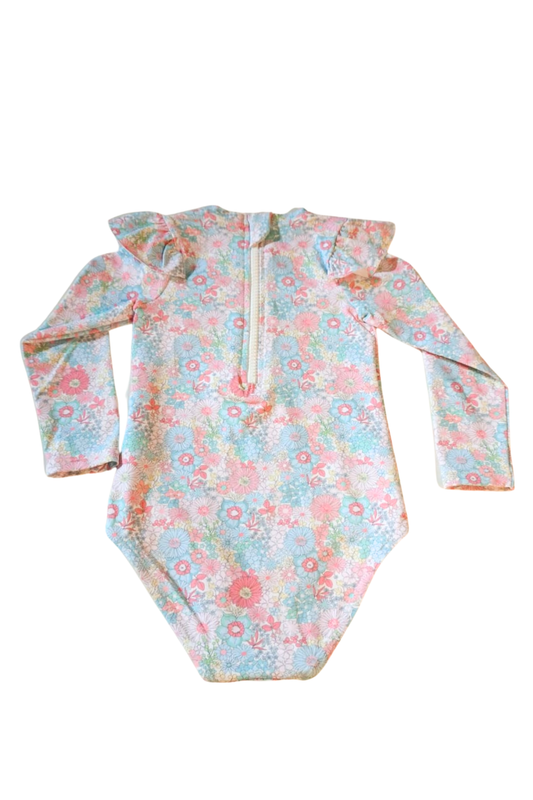 TRAJE DE BAÑO NIÑA MANGA LARGA CORAL