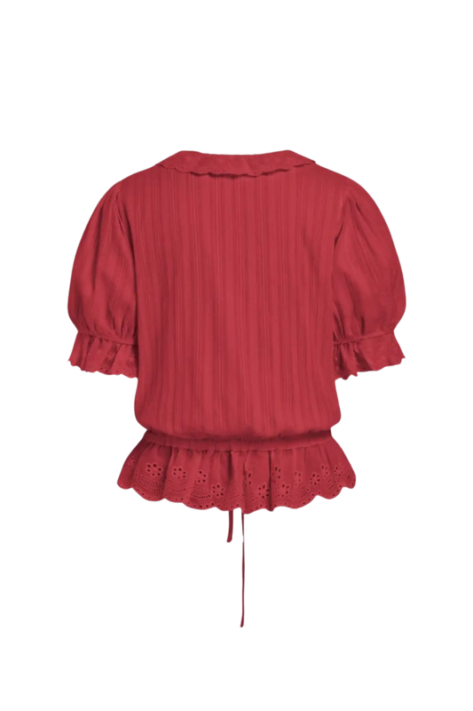 BRODERIE WINE BLOUSE