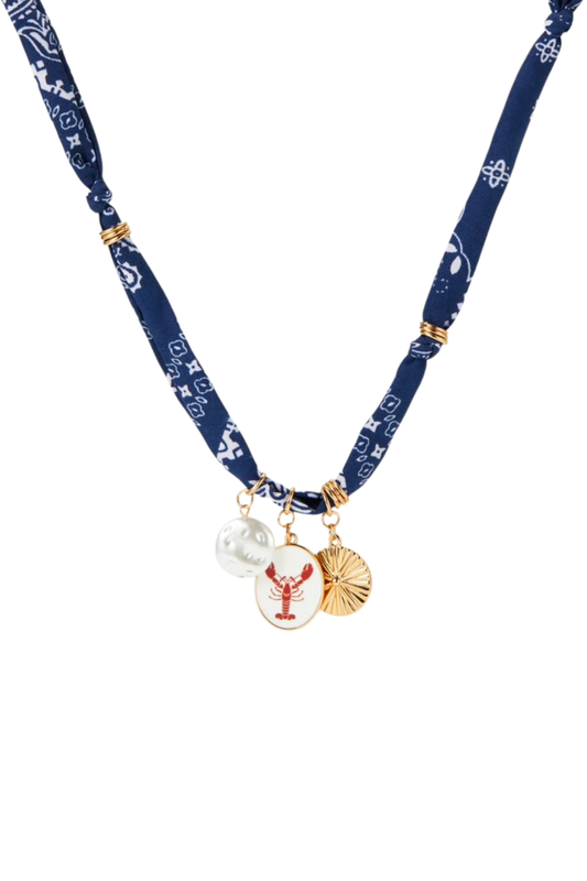 BLUE SHELL & FISH NECKLACE