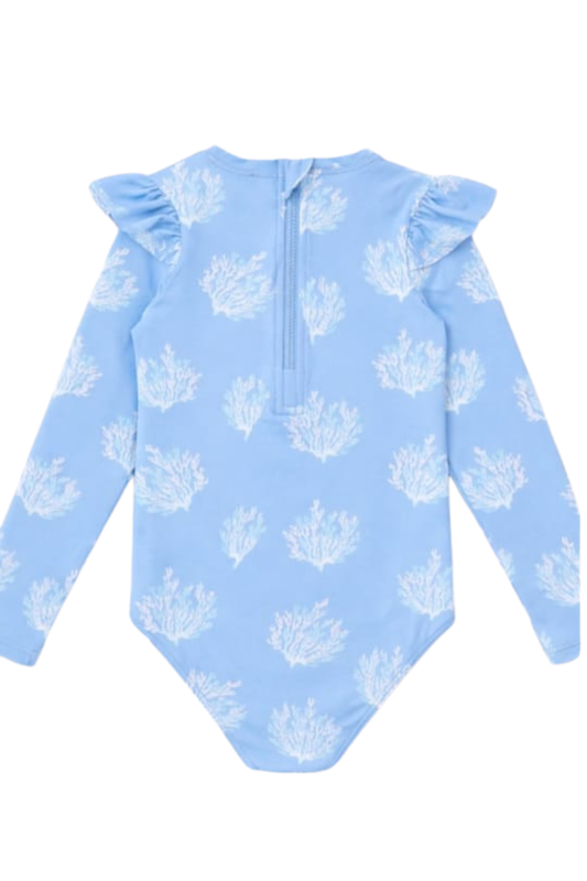 TRAJE DE BAÑO NIÑA MANGA LARGA AZUL