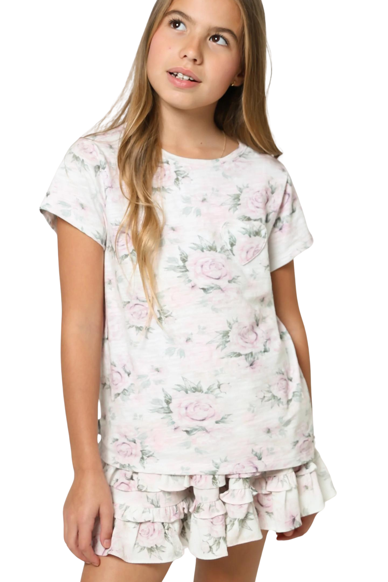 SALINE SKIRT & T-SHIRT DUSTY ROSE