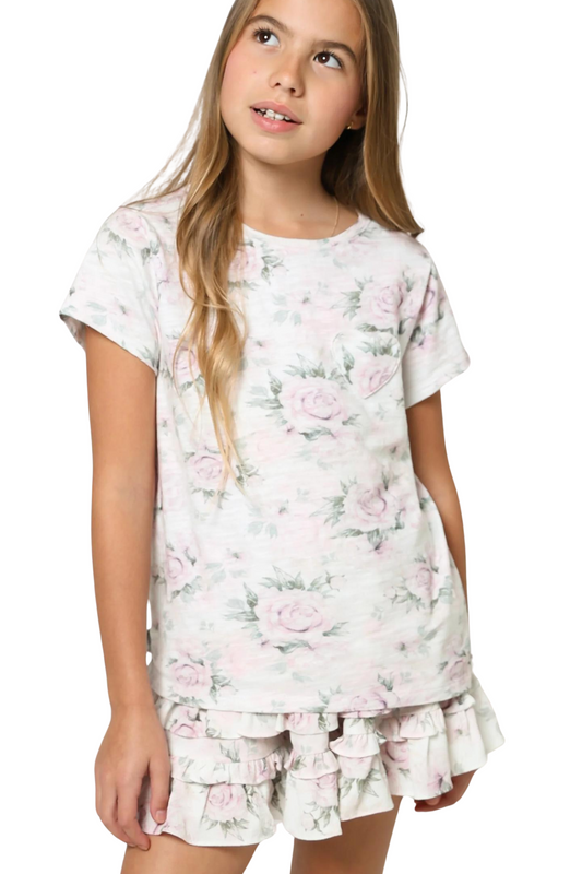 SALINE SKIRT & T-SHIRT DUSTY ROSE