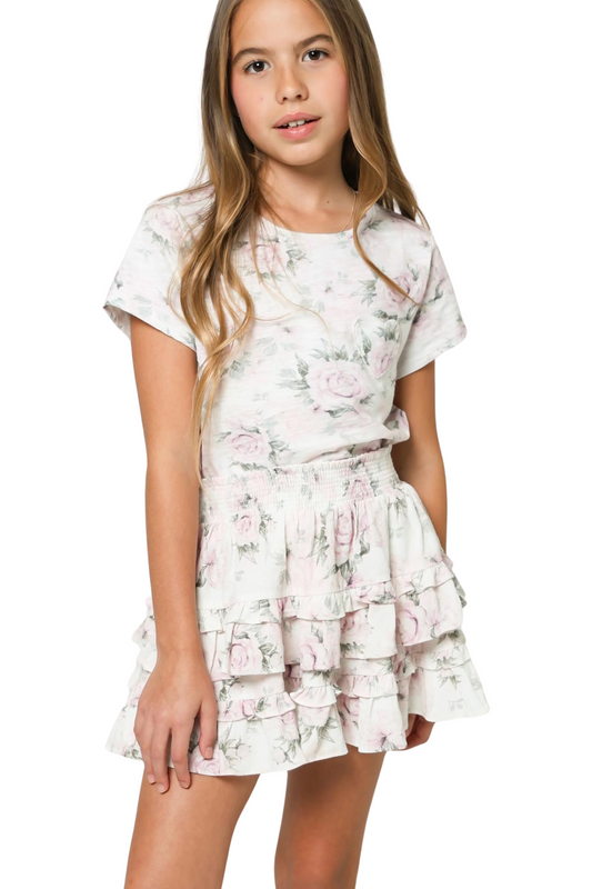 SALINE SKIRT & T-SHIRT DUSTY ROSE