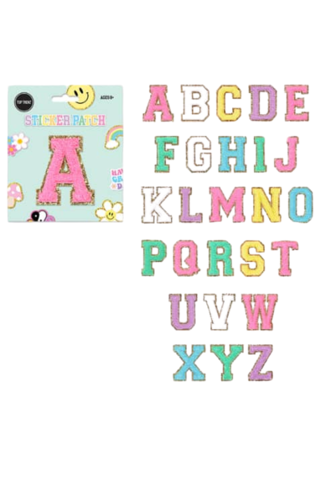 CHENILLE STICKER PATCHES-INITIALS