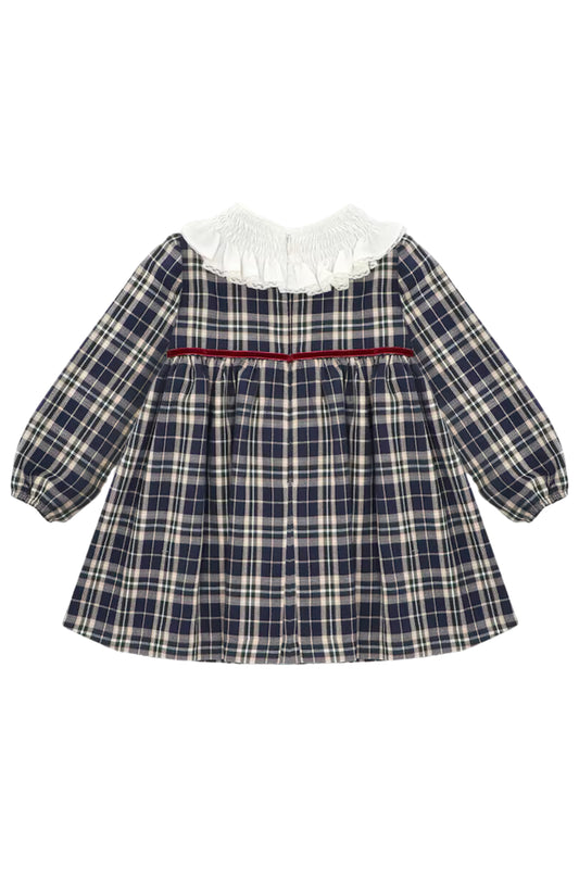 VESTIDO TELA CUADROS NIÑA DARK BLUE