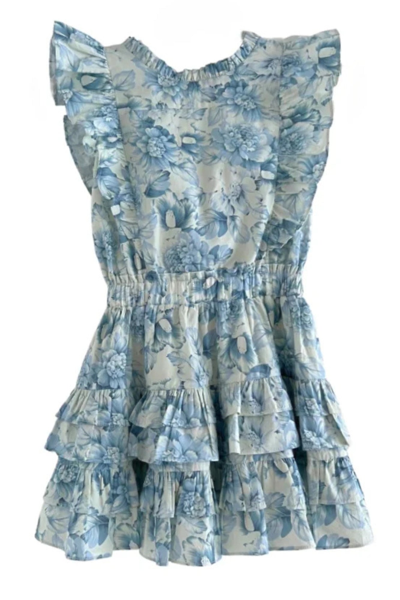 GUSTAVIA DRESS IN BLUE PEONIES