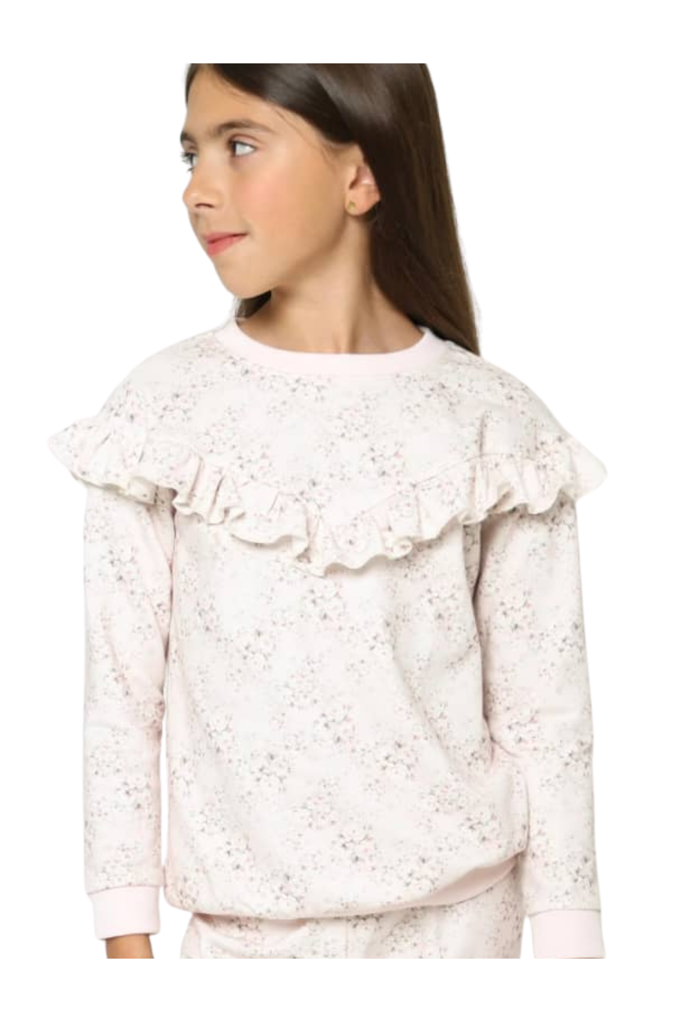 BARDOT SWEATSHIRT & SKIRT IN PINK MINI ROSES