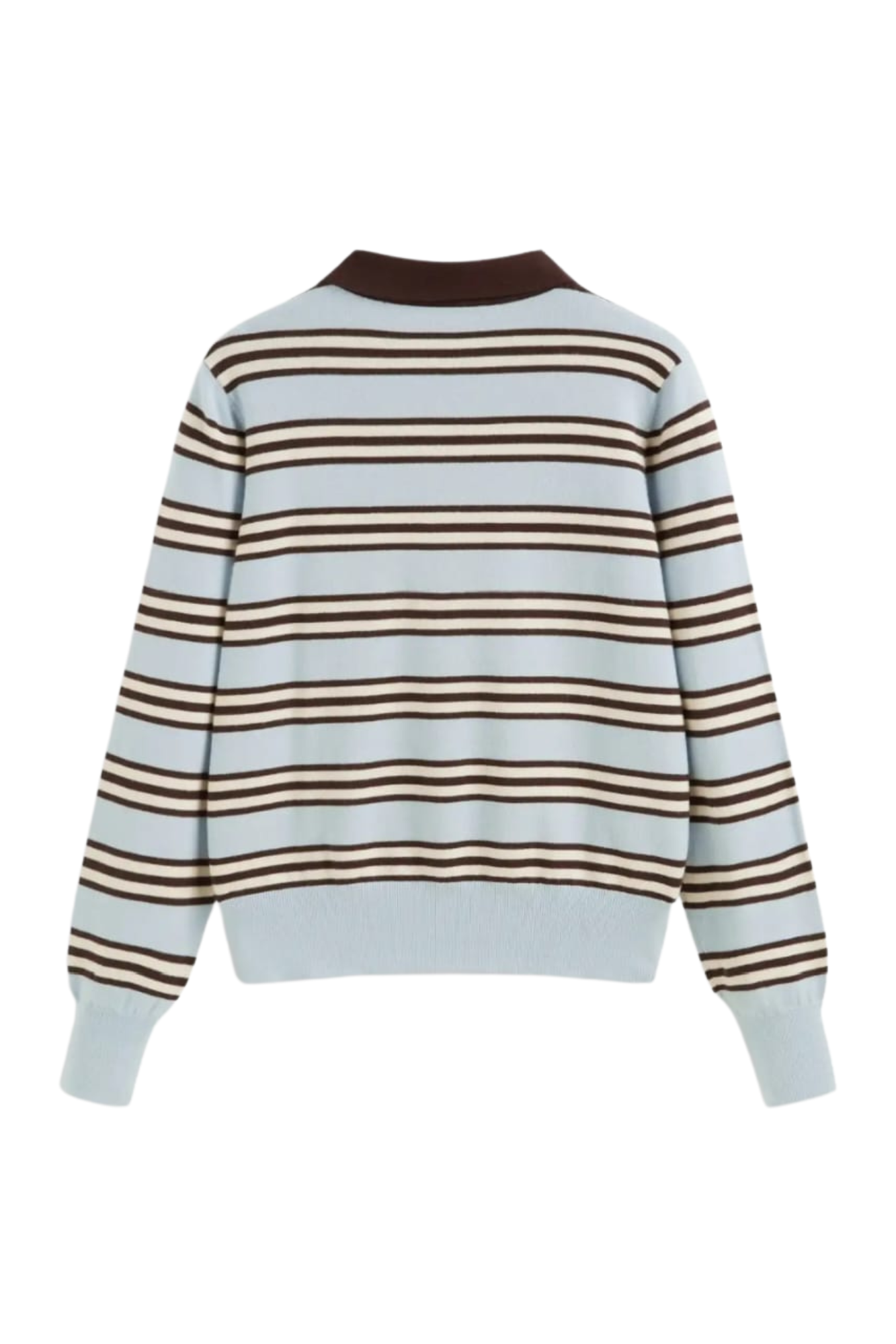 STRIPE LONG SLEEVE KNIT POLO
