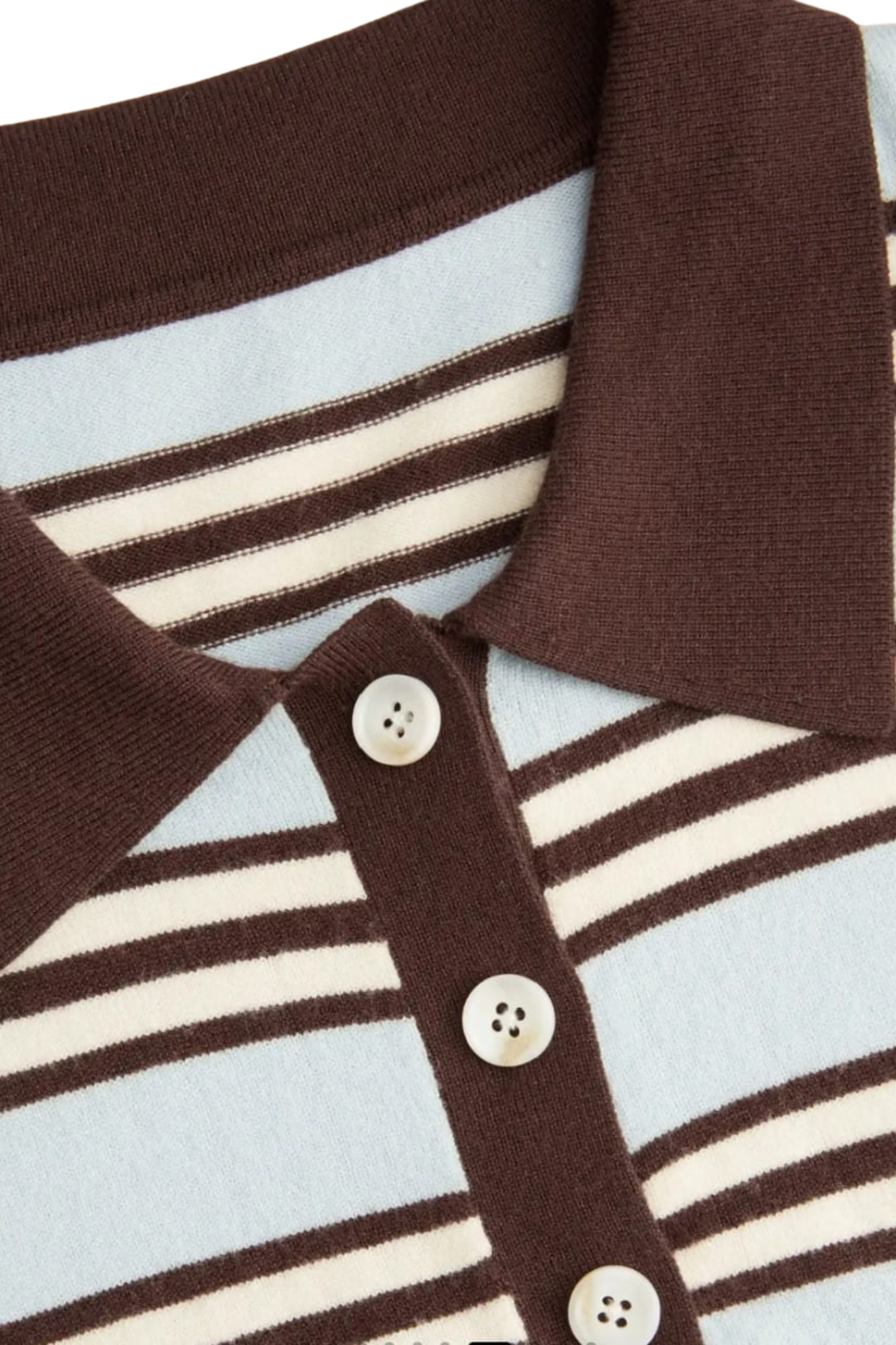 STRIPE LONG SLEEVE KNIT POLO
