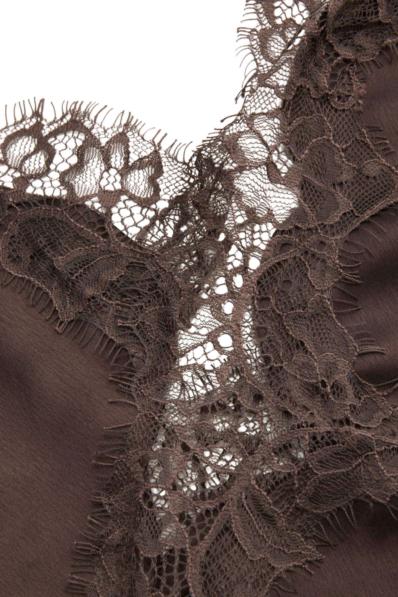 SATIN LACE BROWN CAMI