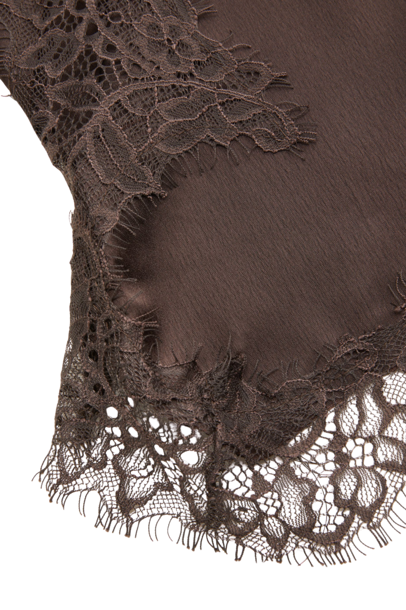 SATIN LACE BROWN CAMI