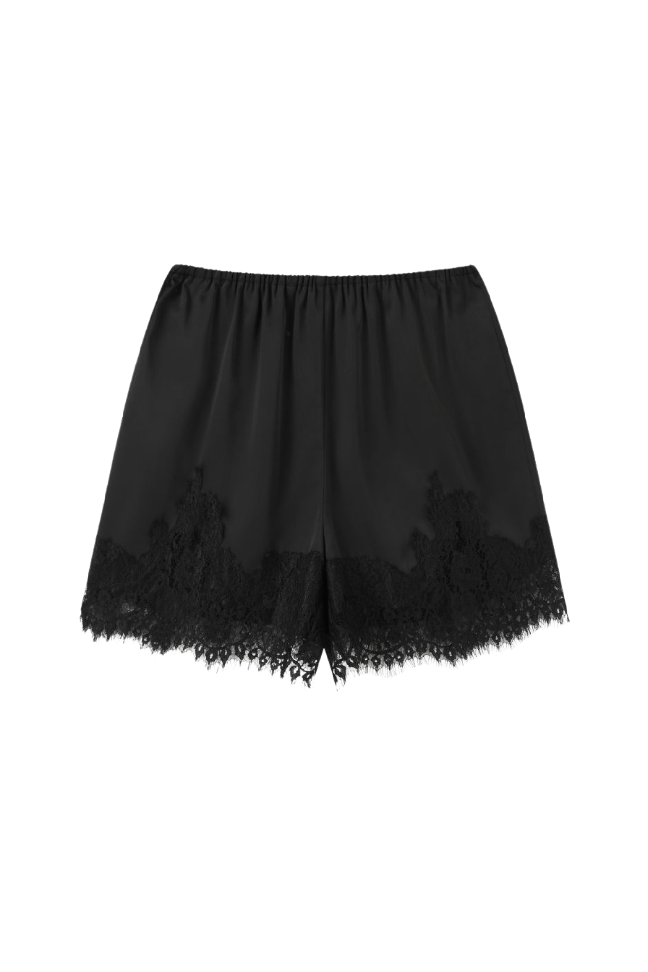 SATIN BLACK ON BLACK SHORTS