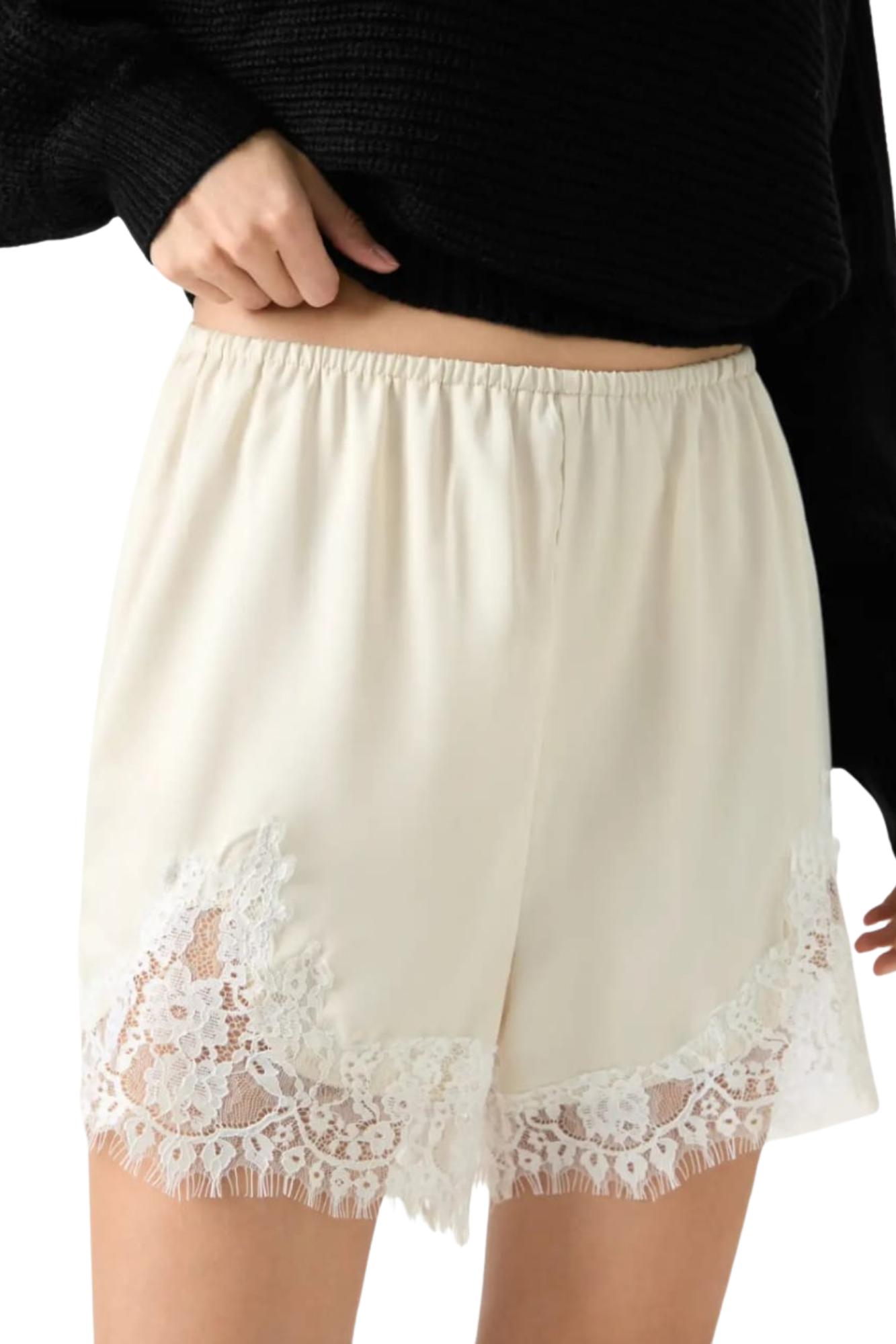 SATIN CHAMPAGNE SHORTS