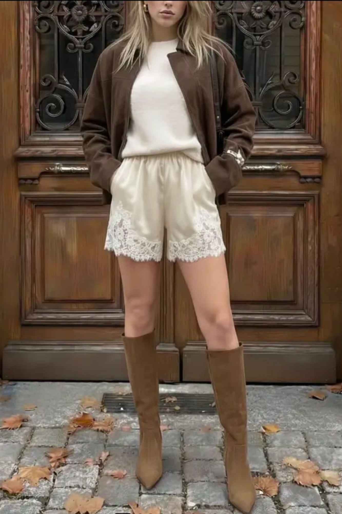 SATIN CHAMPAGNE SHORTS