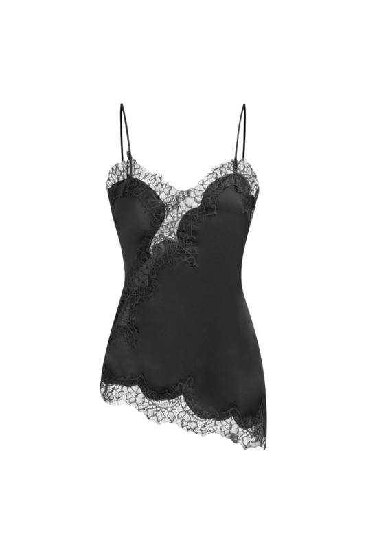 SATIN LACE BLACK CAMI