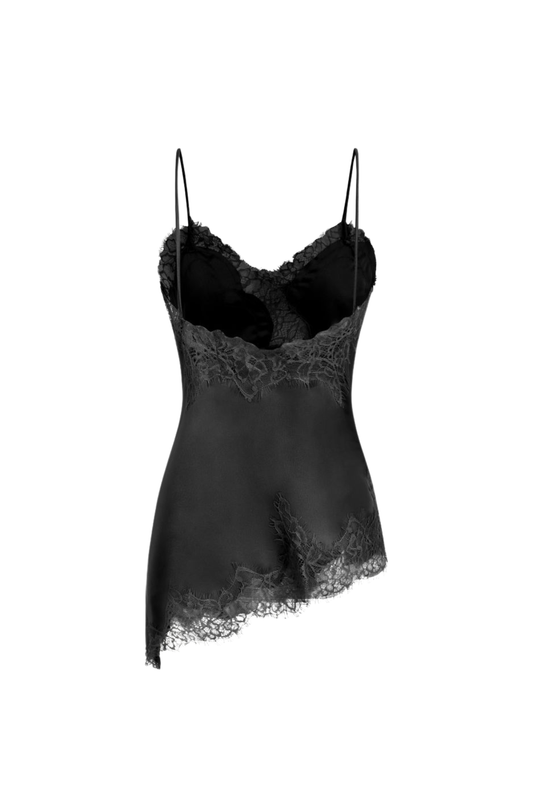 SATIN LACE BLACK CAMI