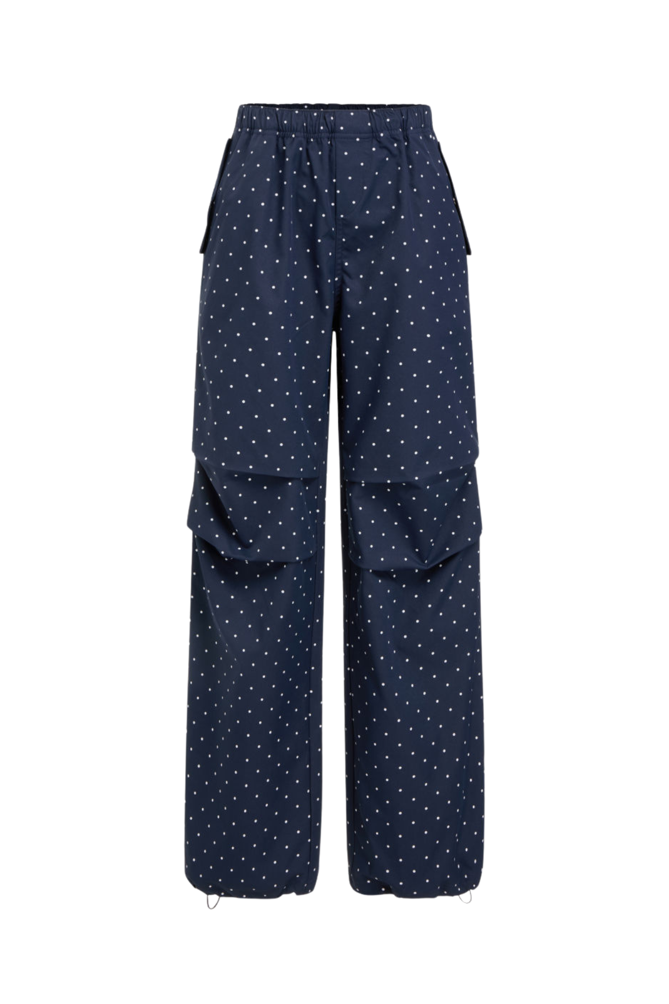POLKA DOT ELASTIC NAVY PANTS