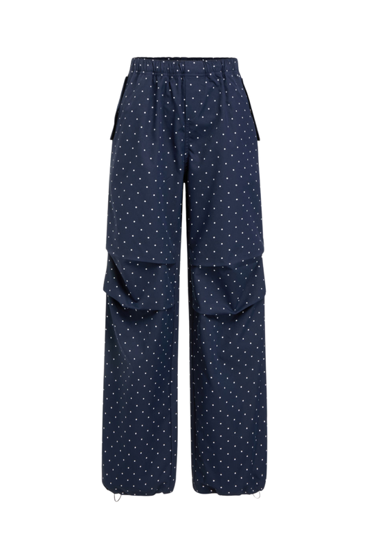 POLCA DOT ELASTIC NAVY PANTS