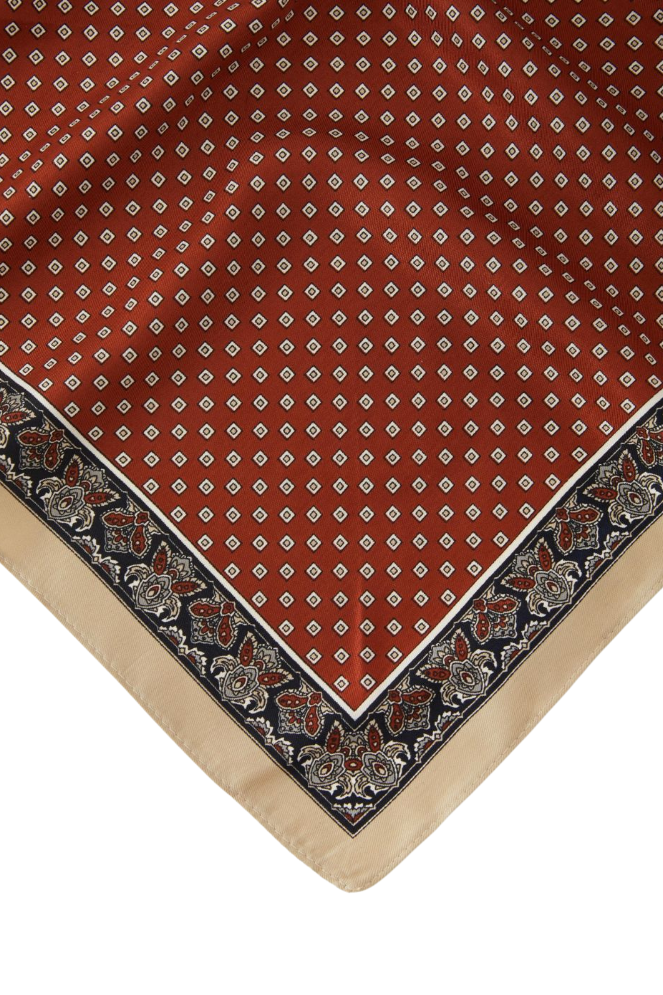SILK TRIANGLE BROWN SCARF