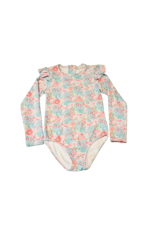 TRAJE DE BAÑO NIÑA MANGA LARGA CORAL