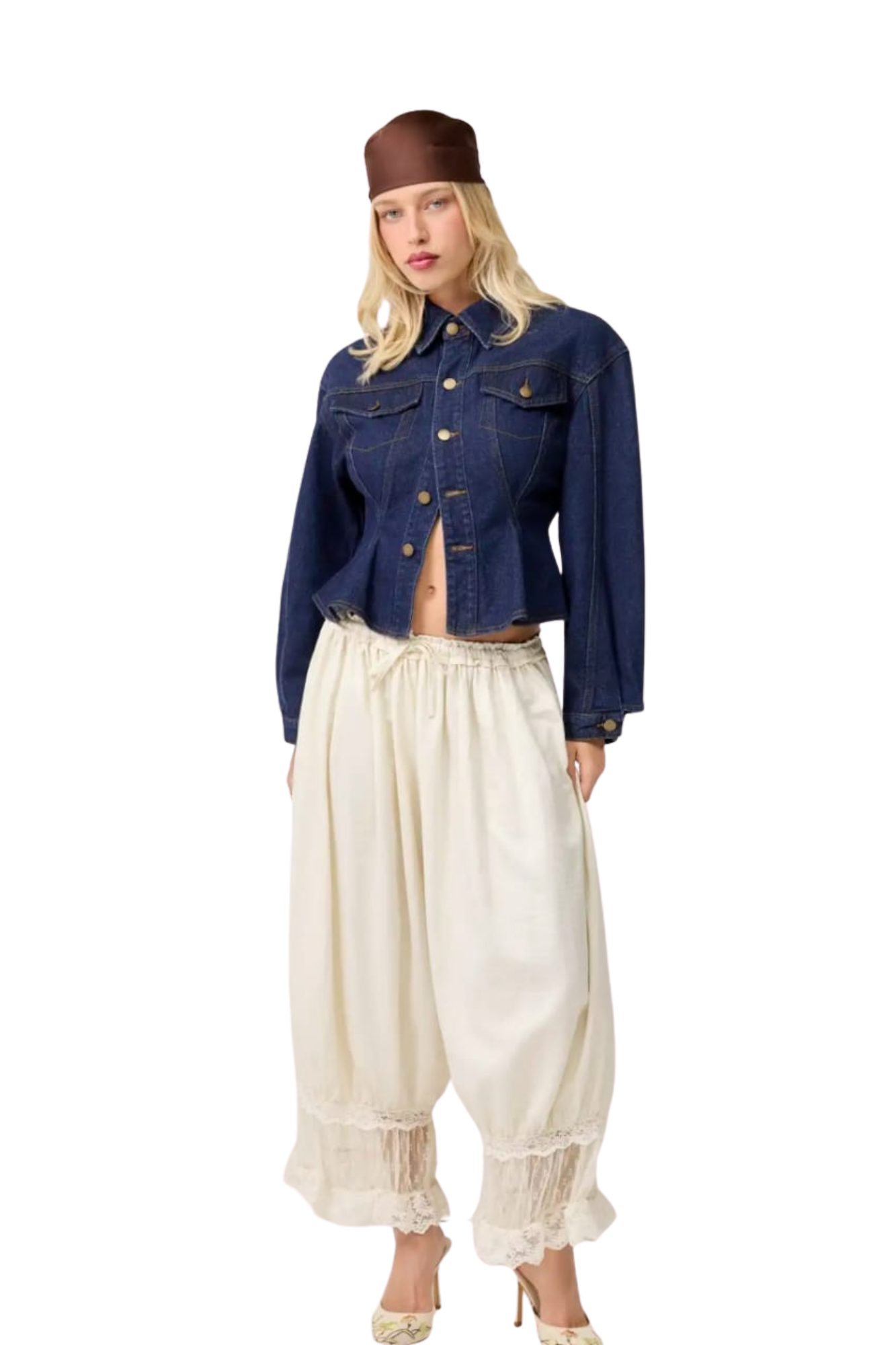 CROPPED CREAM BLOOMER