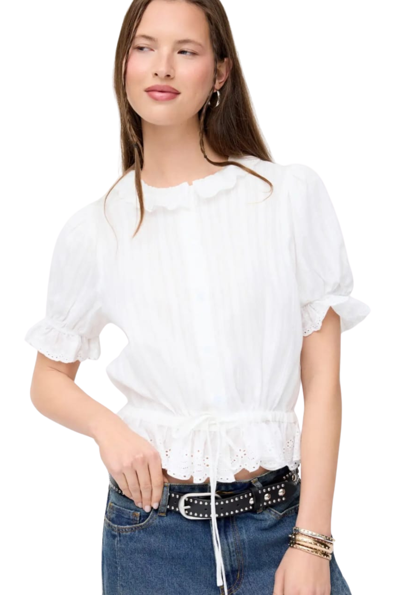 BRODERIE WHITE BLOUSE