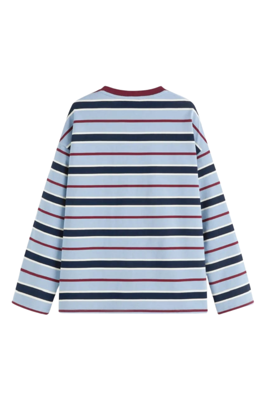 COTTON STRIPE OVERSIZED TEE