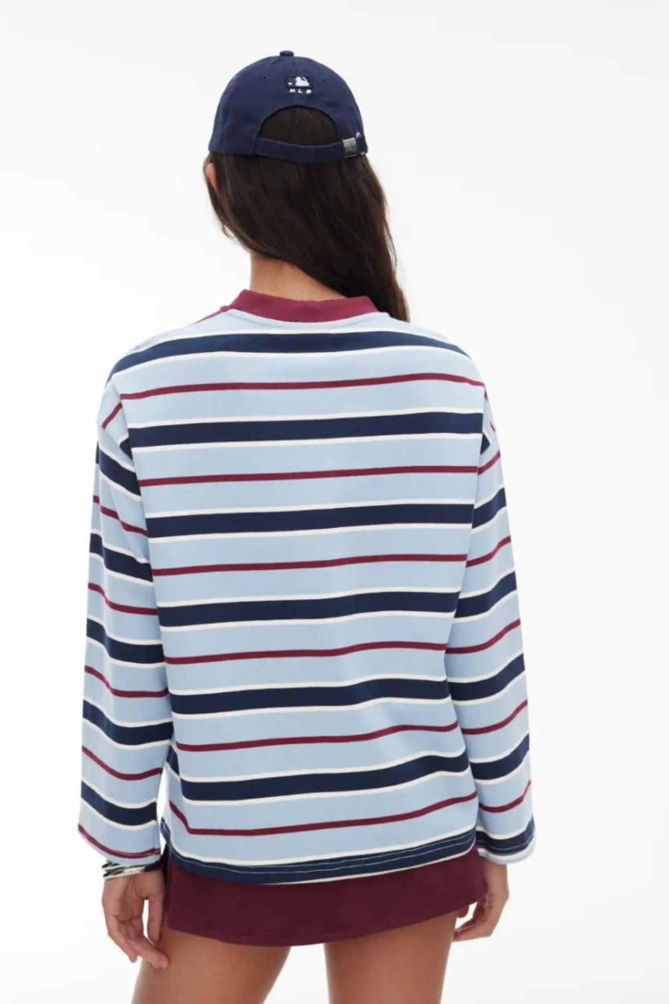 COTTON STRIPE OVERSIZED TEE