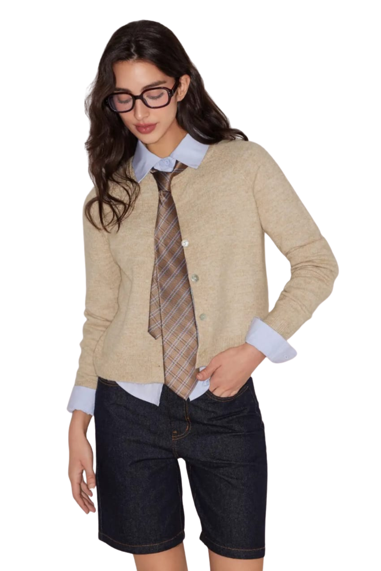 KNIT KHAKI CARDIGAN