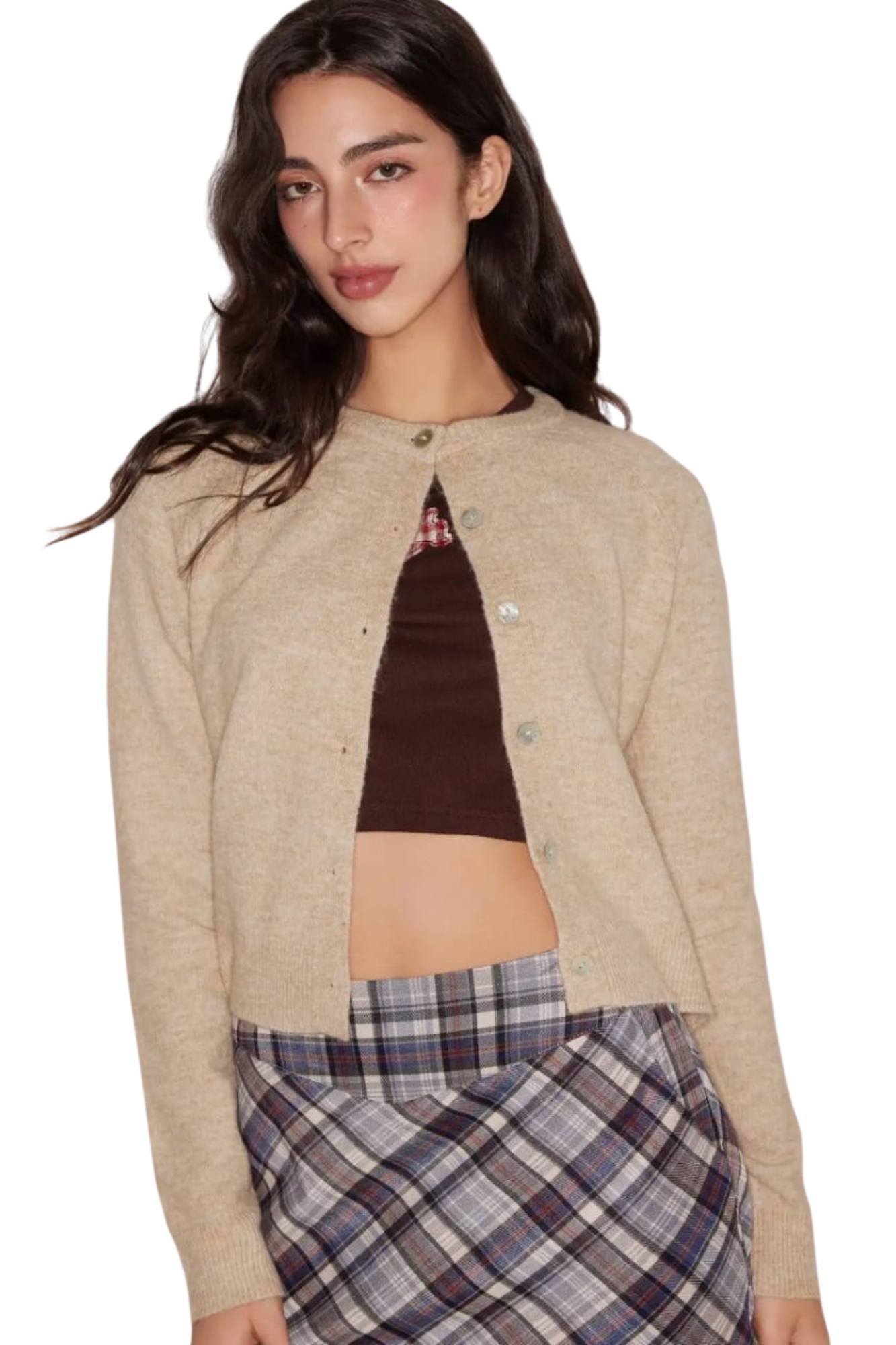 KNIT KHAKI CARDIGAN
