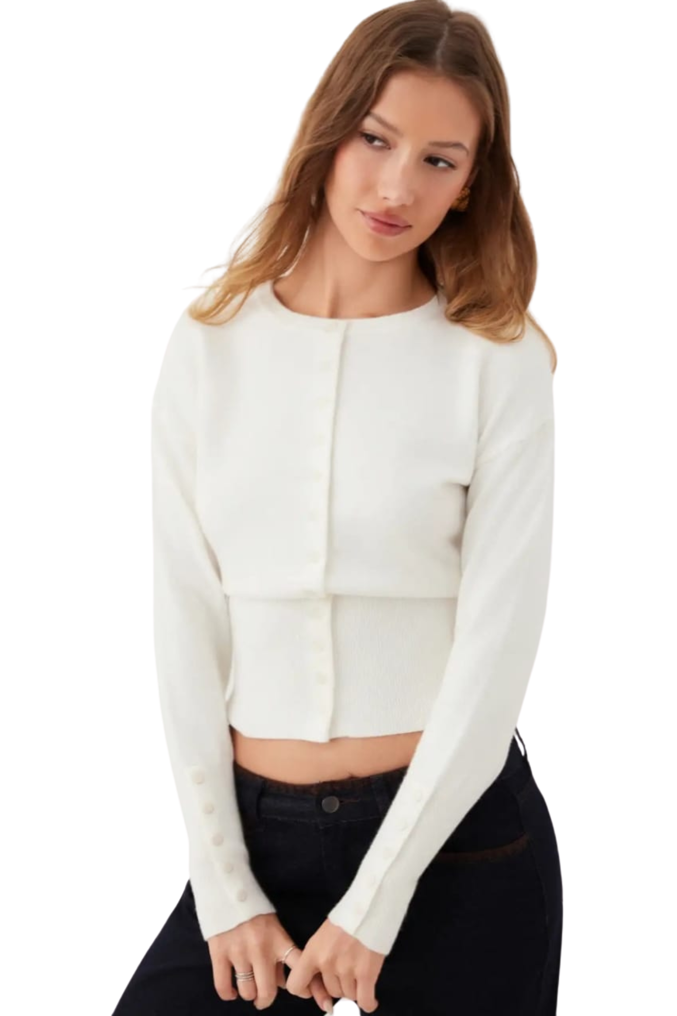 KNIT WHITE CARDIGAN