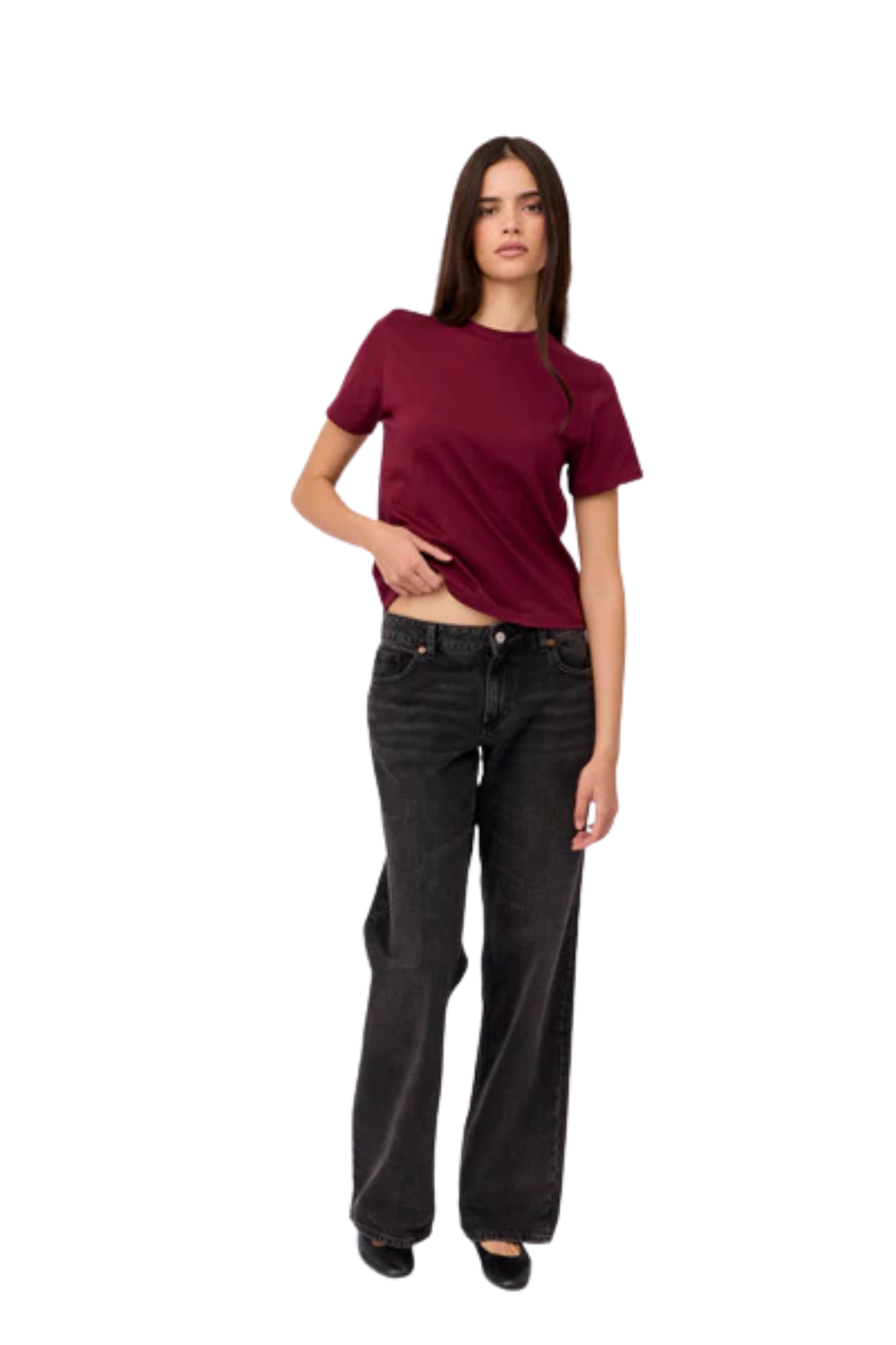 CAMISETA ALGODON GRANATE
