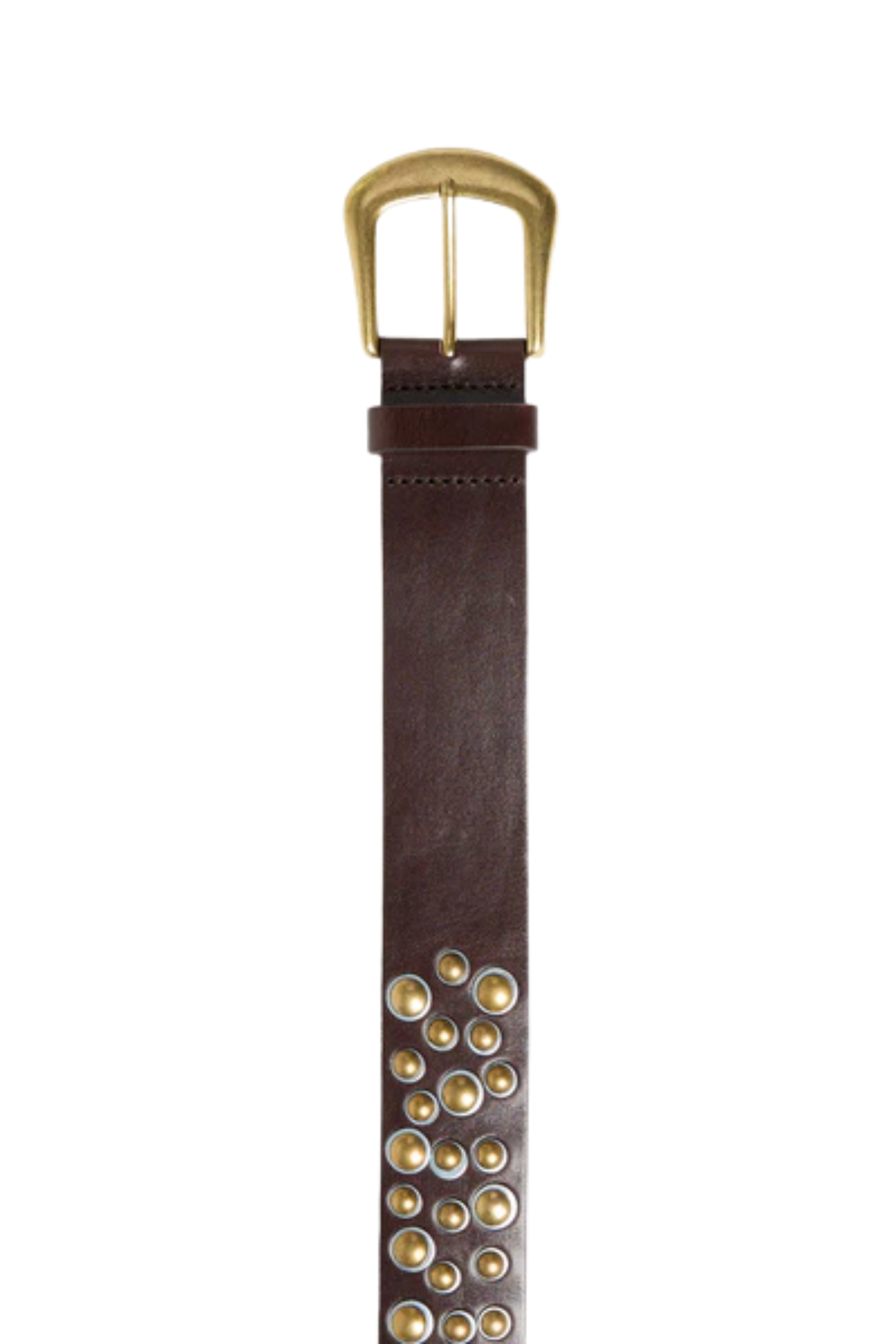 CINTURON STUDDED MARRON