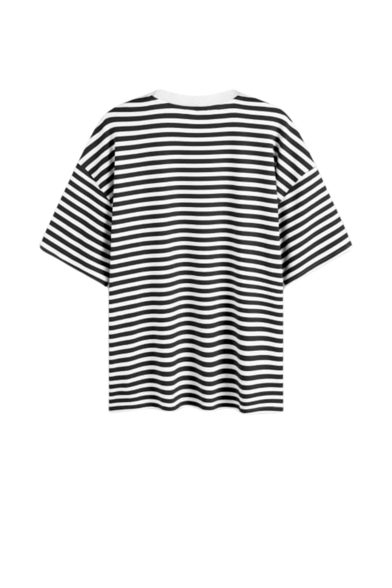 STRIPED OVERSIZED TEE BLACK