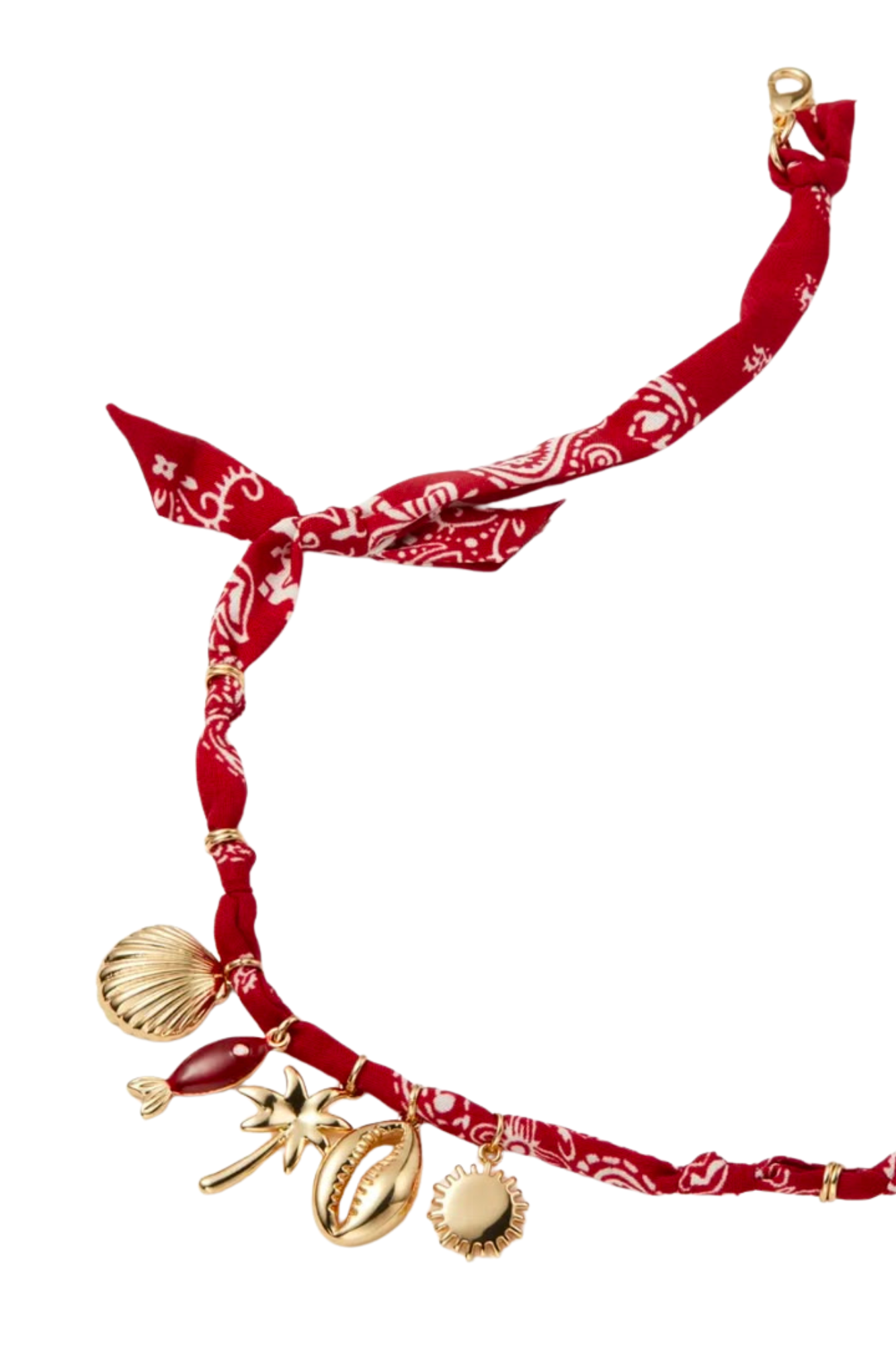 RED SHELL & FISH NECKLACE