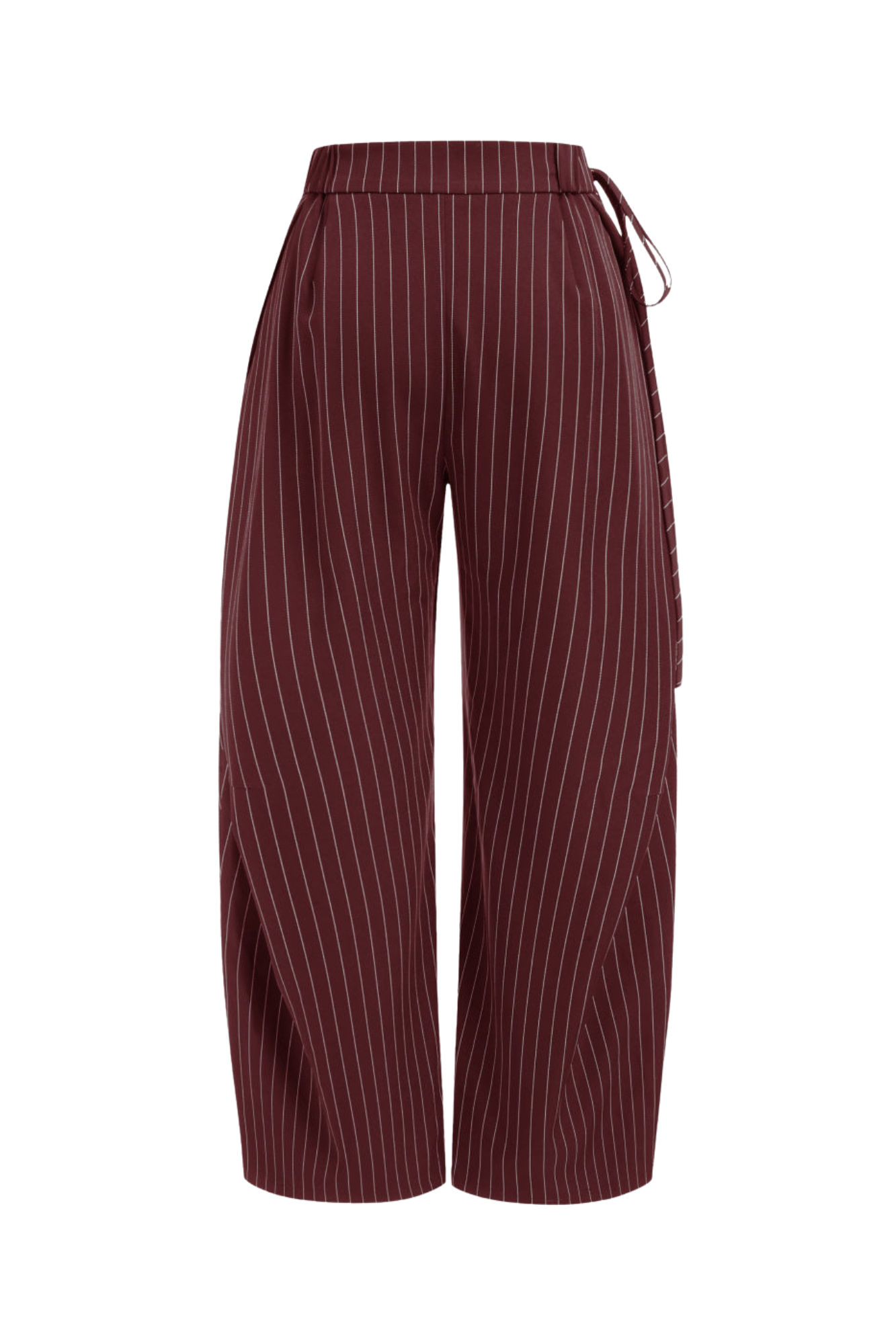 BURGUNDY BARREL TROUSERS