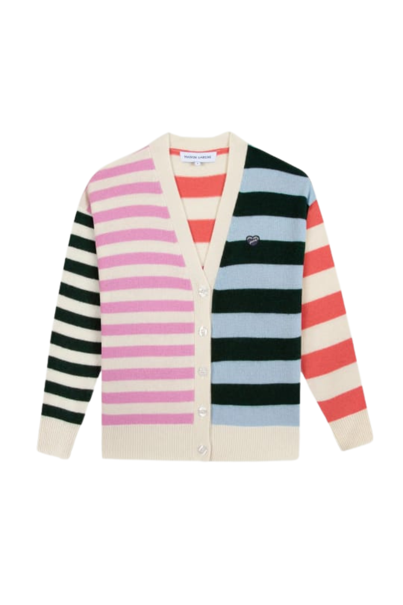 GLIZIERS MINI PATCH COEUR IVORY STRIPES
