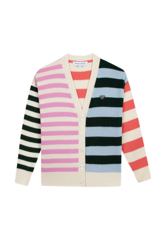 GLIZIERS MINI PATCH COEUR IVORY STRIPES