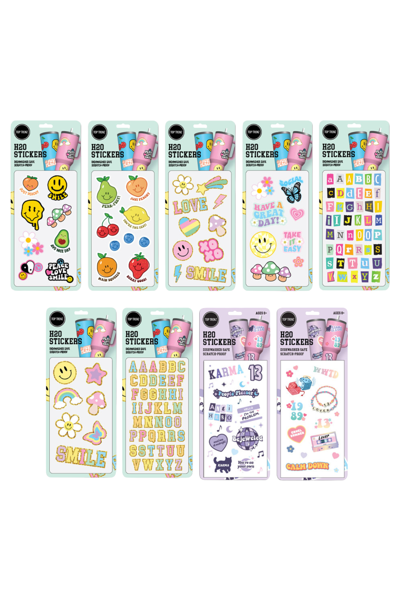 H2O FLASK VINYL WATERPROOF STICKER PACKS