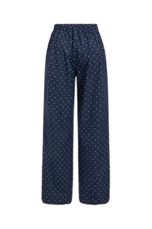 POLCA DOT ELASTIC NAVY PANTS