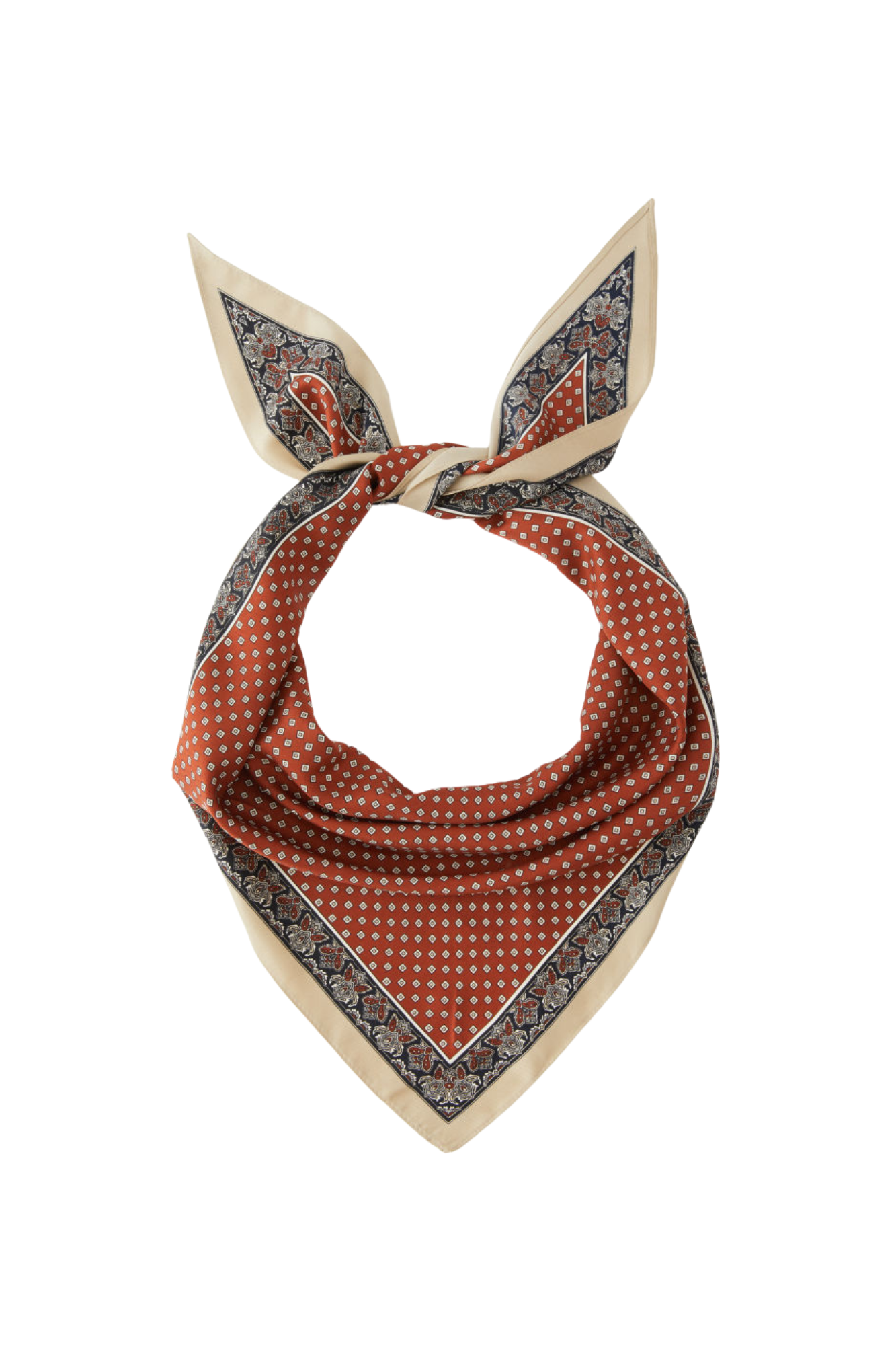 SILK TRIANGLE BROWN SCARF