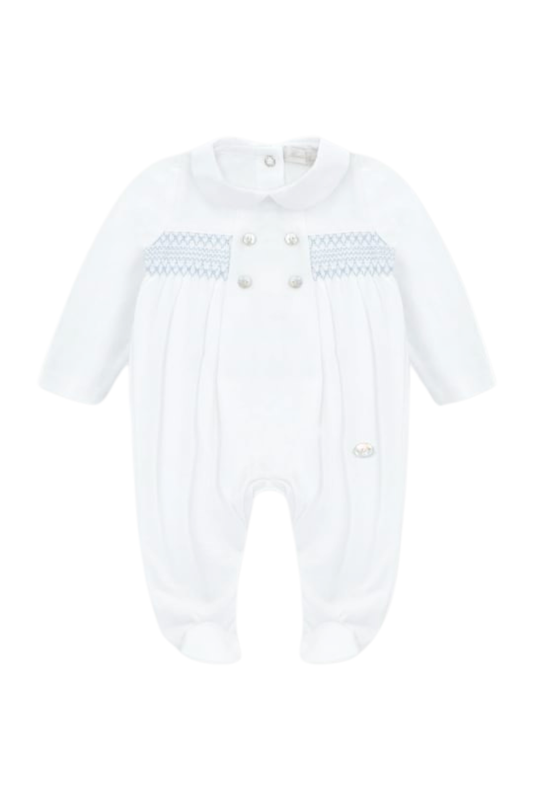 PELELE INTERLOCK NIÑO BLANCO & CELESTE