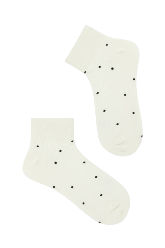 POLKA DOT ANKLE WHITE SOCKS