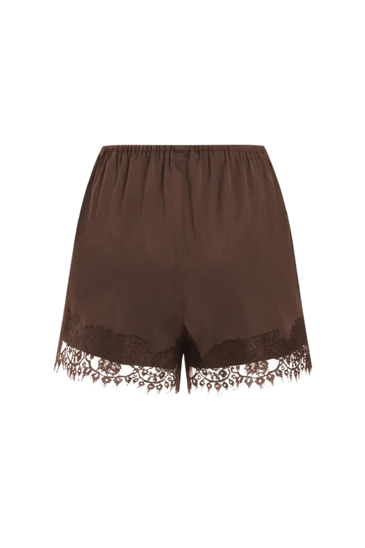 SATIN BROWN SHORTS