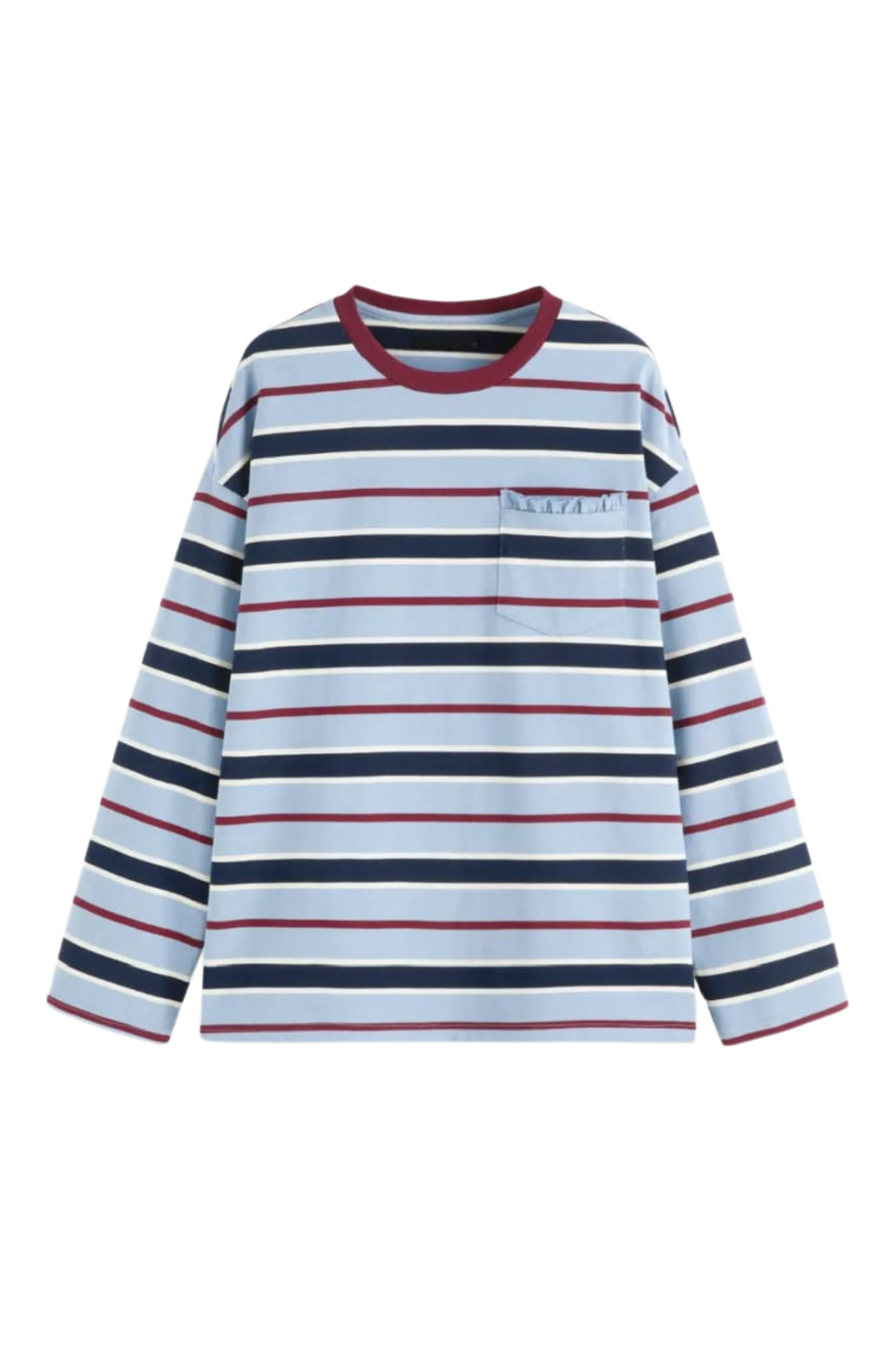 COTTON STRIPE OVERSIZED TEE