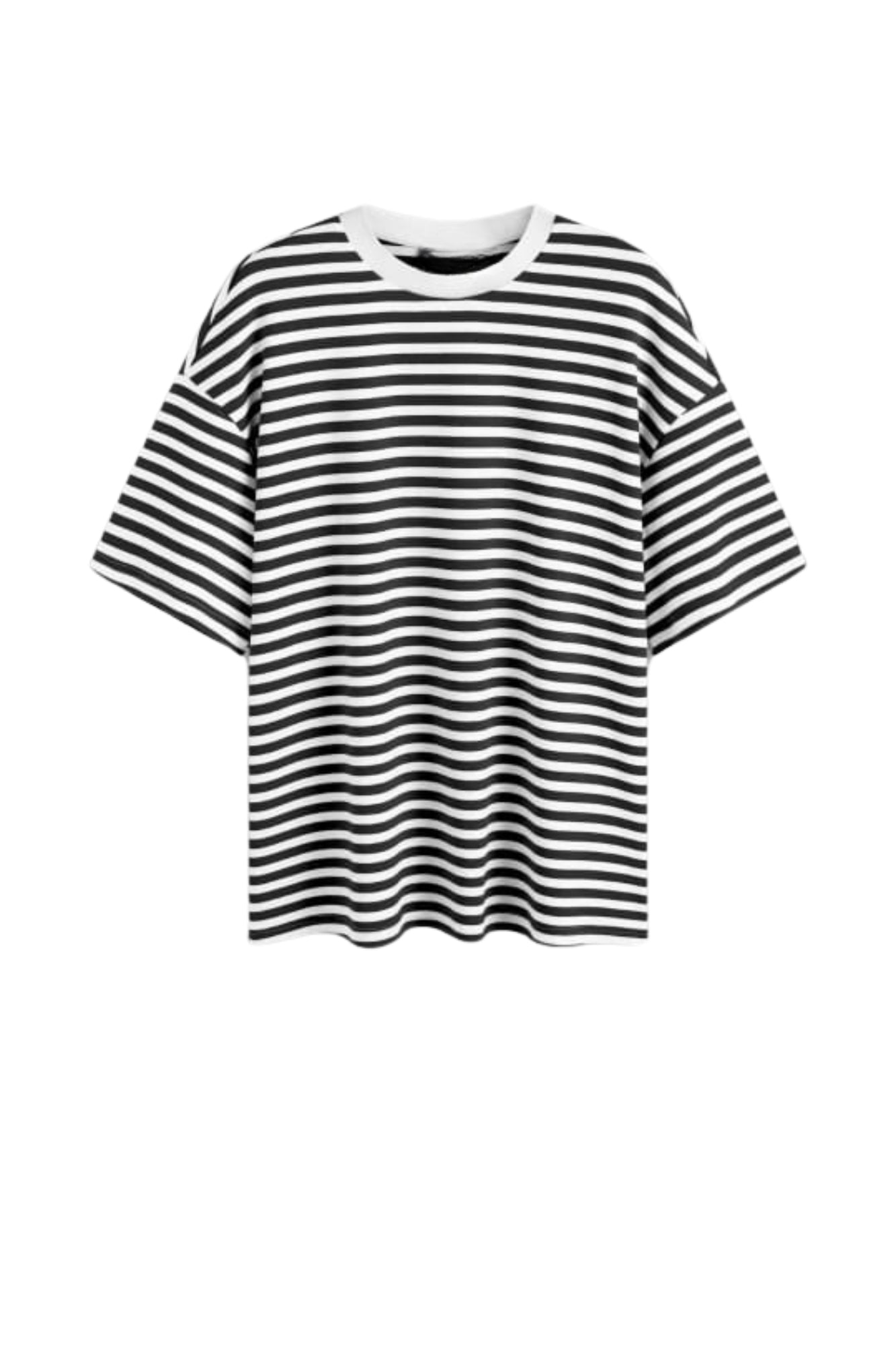 STRIPED OVERSIZED TEE BLACK