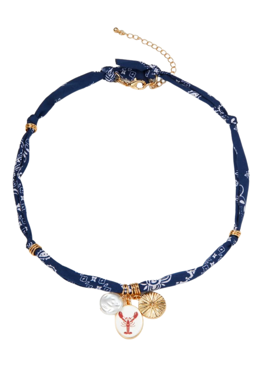 BLUE SHELL & FISH NECKLACE